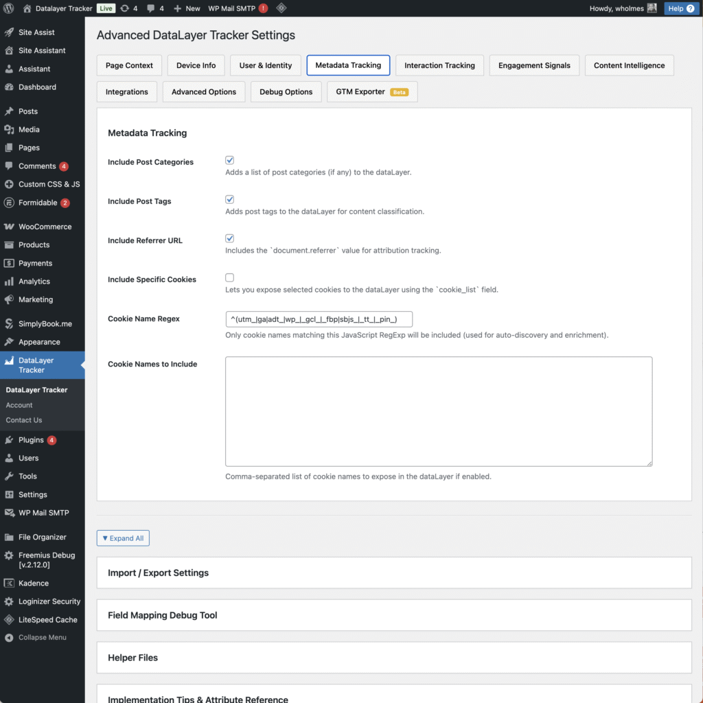 Metadata Tracking